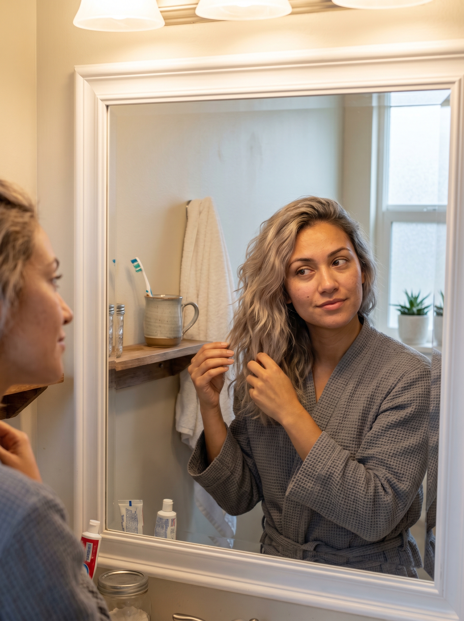 Effortless linen blonde air-dried waves that are primed for frizz control, a natural and sophisticated look perfect for summer 2026. This cute hair style is a beautiful, easy-to-maintain option.