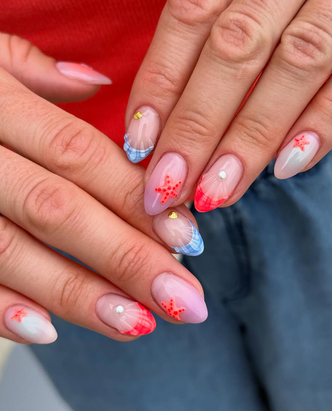 Summer Sea Life Beach Wave Manicure