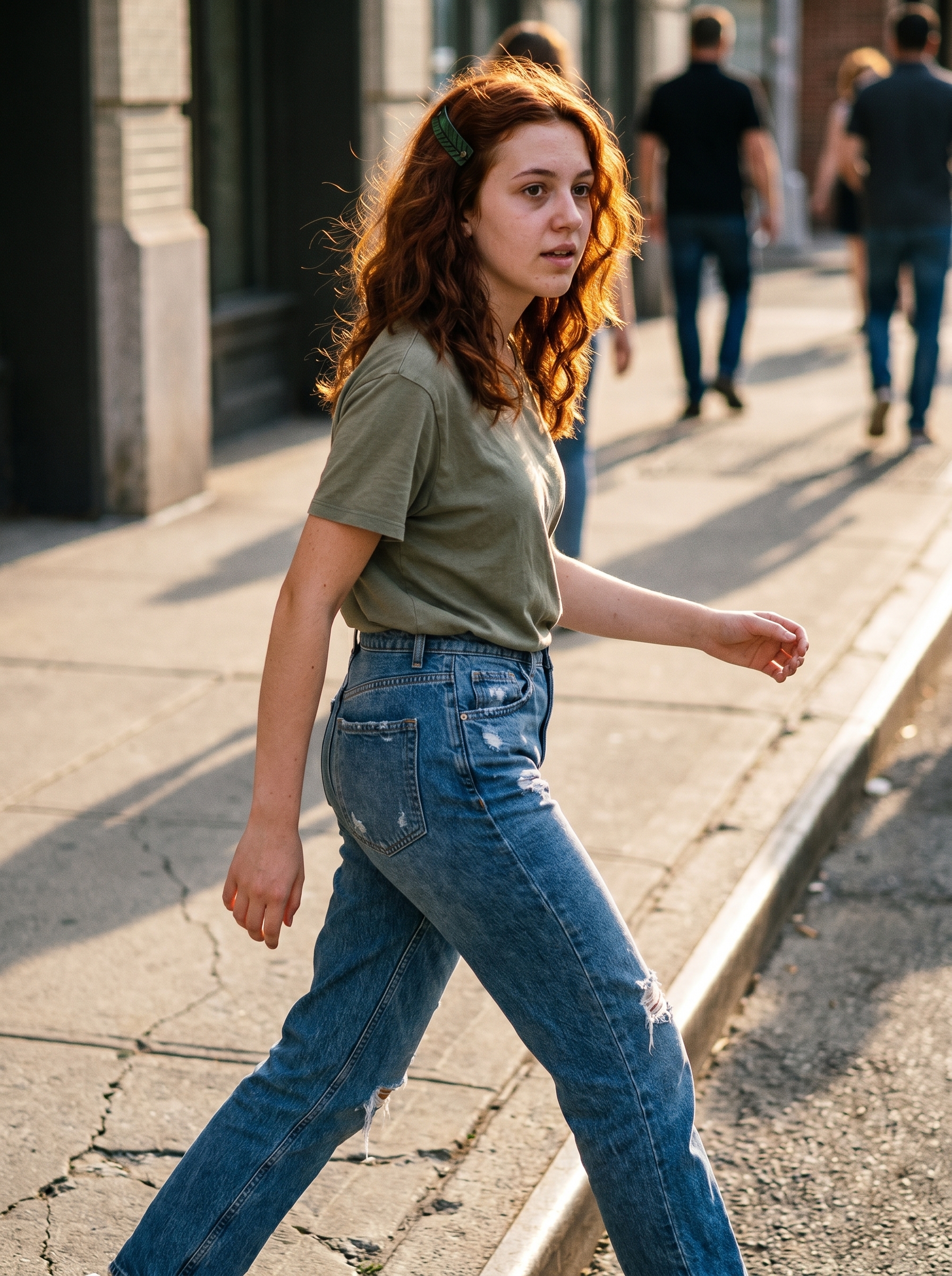 Effortless Solar-Punk Waves | Teen Hairstyles Summer 2026 Whimsical solar-punk air-dried waves, a natural and effortless look for teen hairstyles summer 2026. Features natural hair color with subtle shimmer and eco-friendly leaf clips.