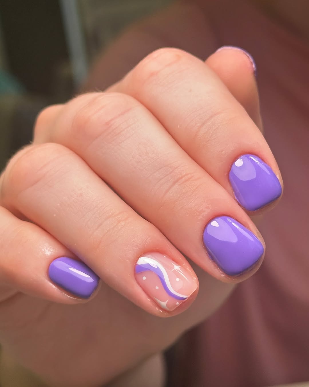 Vibrant Lavender Swirls with Playful Star Accents