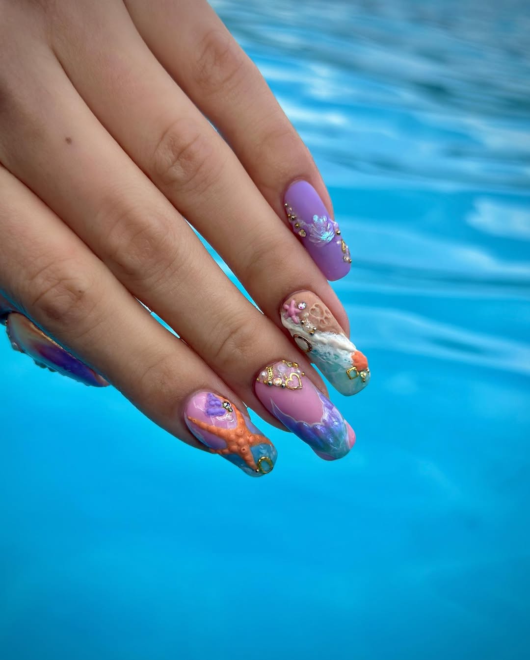Whimsical Ombre Under the Sea Fantasy Nails