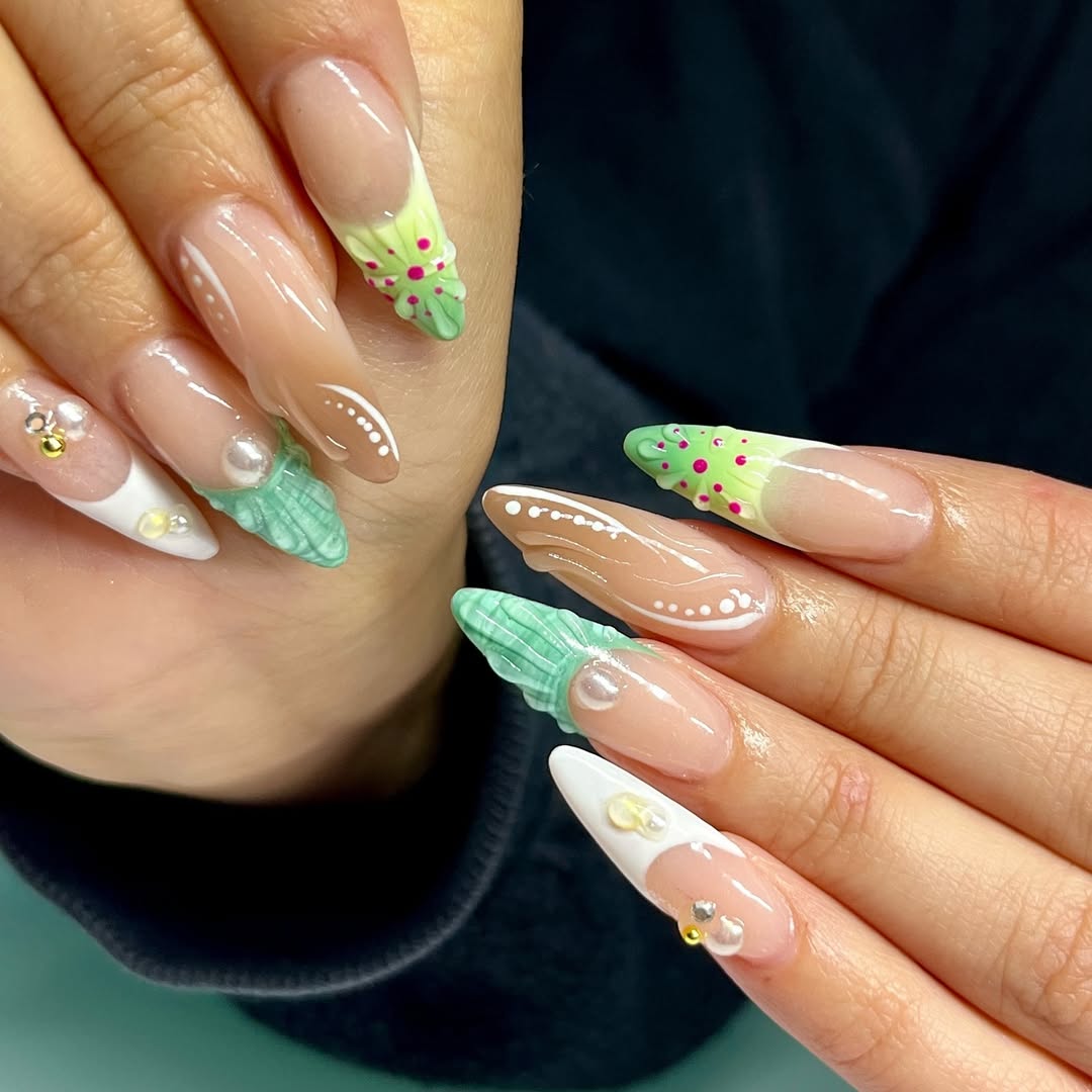 Whimsical Pastel 3D Kawaii French Tips