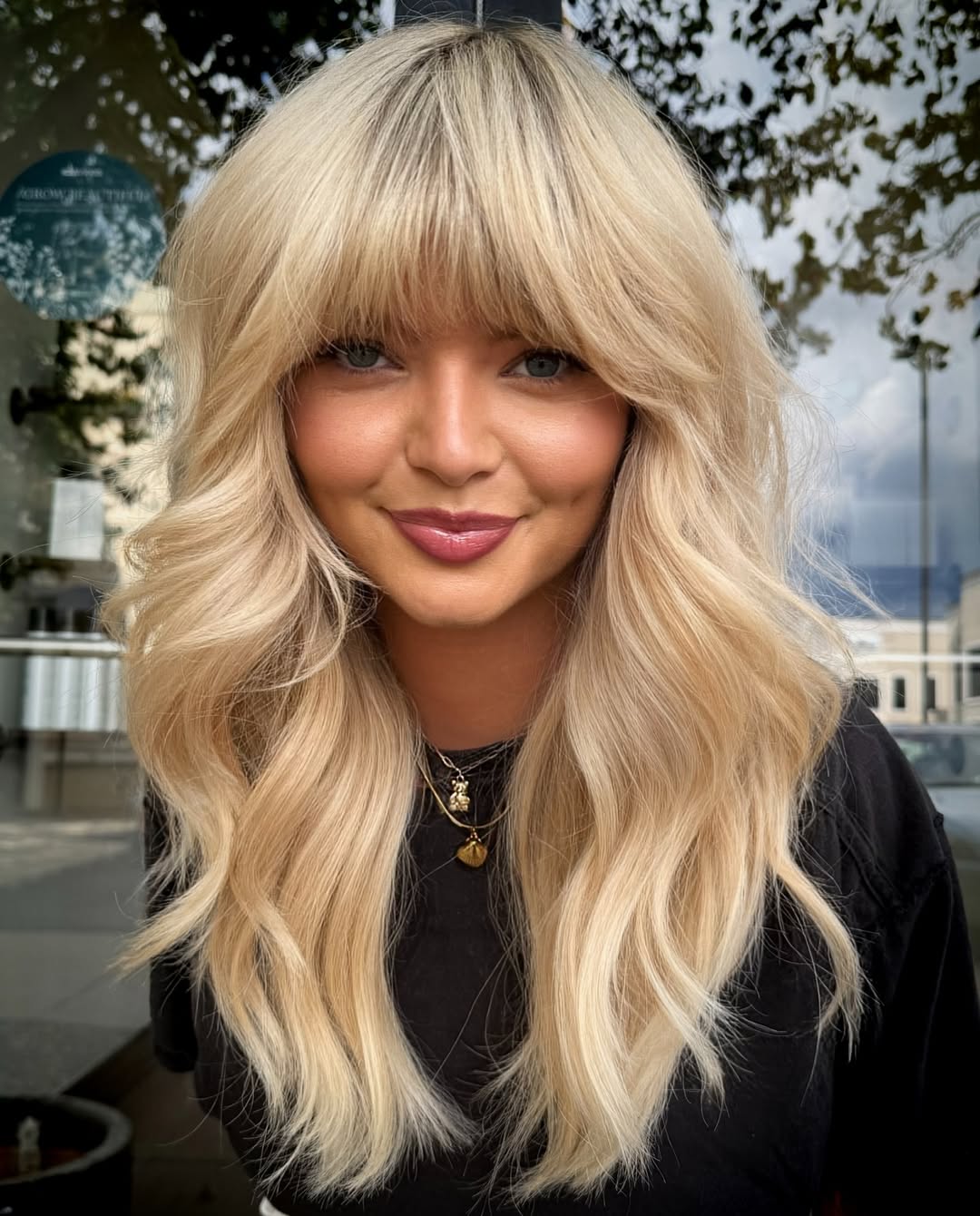 Bouncy Blonde Layers With Full Wispy Bangs