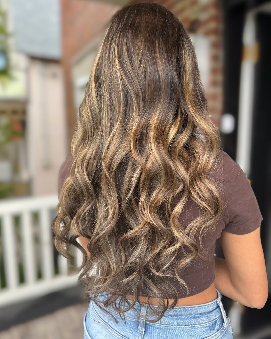 Caramel and Blonde Highlights with Soft Curls