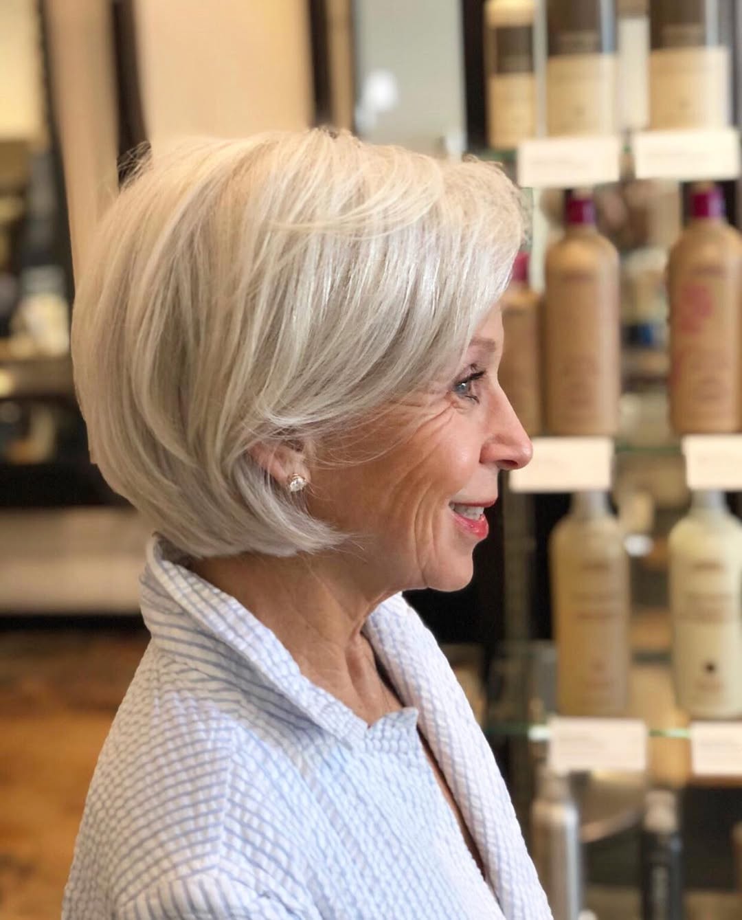 25 Stunning Hairstyles for Older Women in 2026 4 Chic Silver Chin-Length Bob With Volume