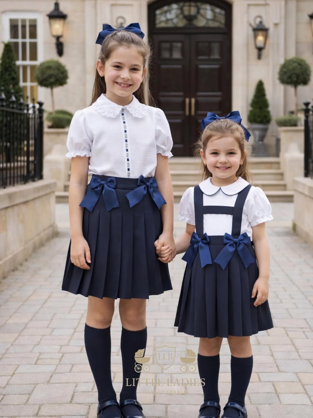 Classic Navy Pleated Skirt Uniform Look