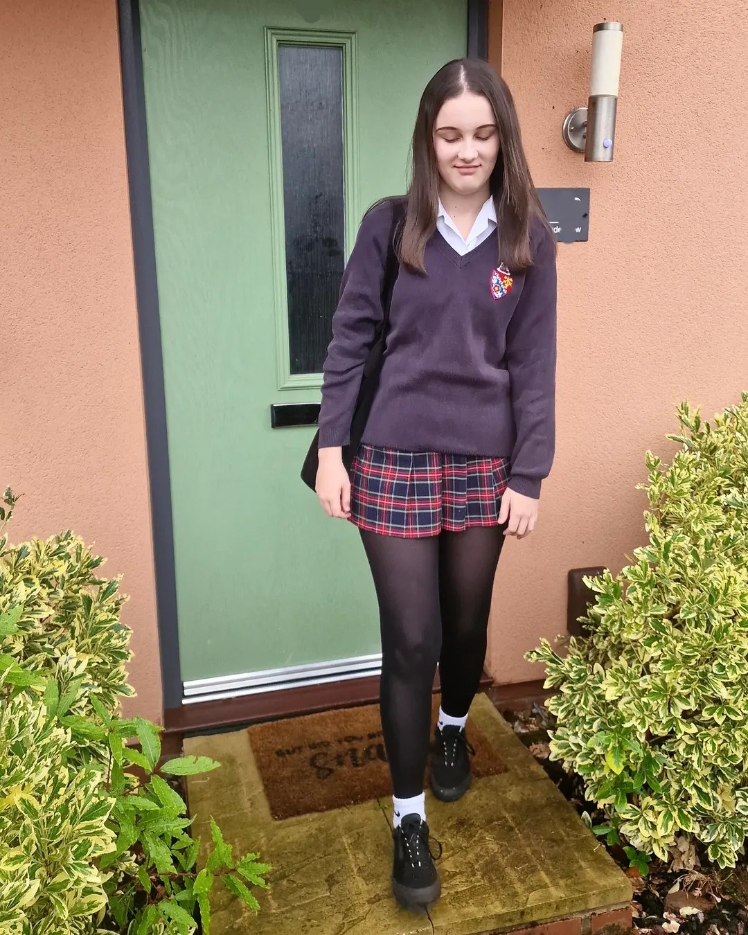 Classic Plaid Skirt School Uniform Outfit