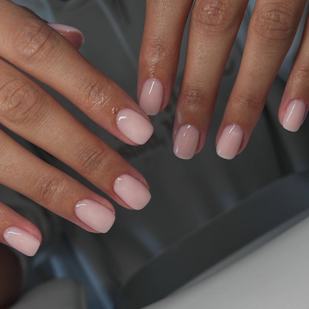 Clean Girl Milky Pink Short Squoval Nails