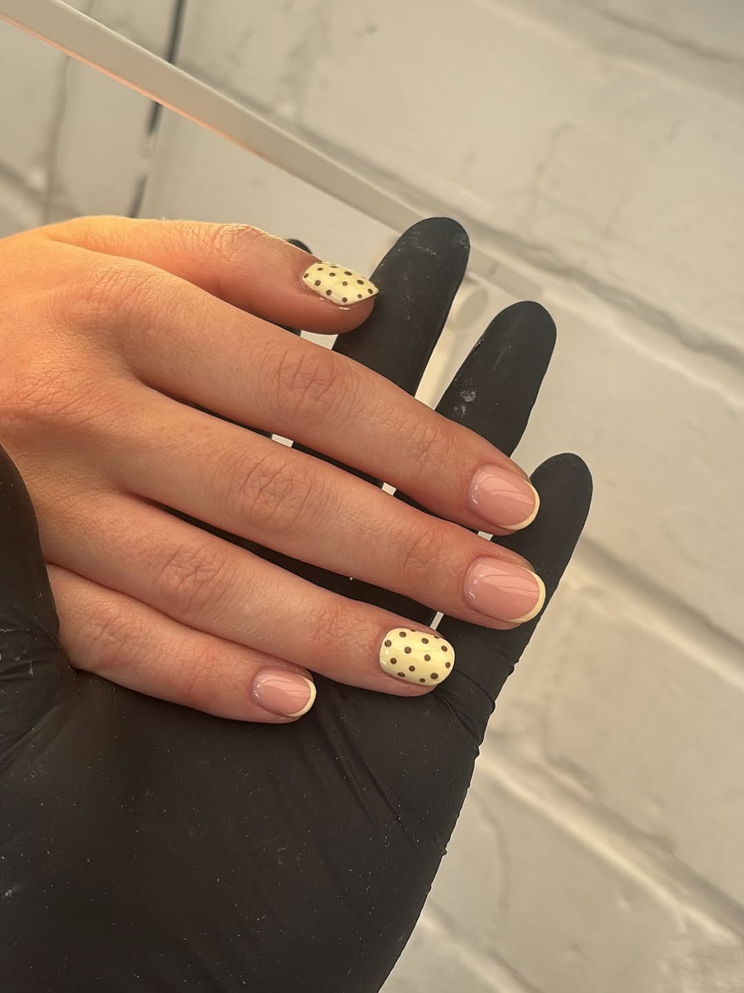 Dainty Polka Dot Skittle French Manicure