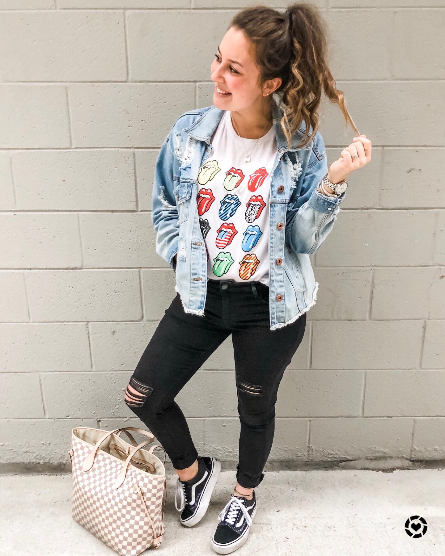 27 Jean Jacket Outfits You Need for 2026 11 Distressed Denim Jacket With Graphic Tee And Black Jeans