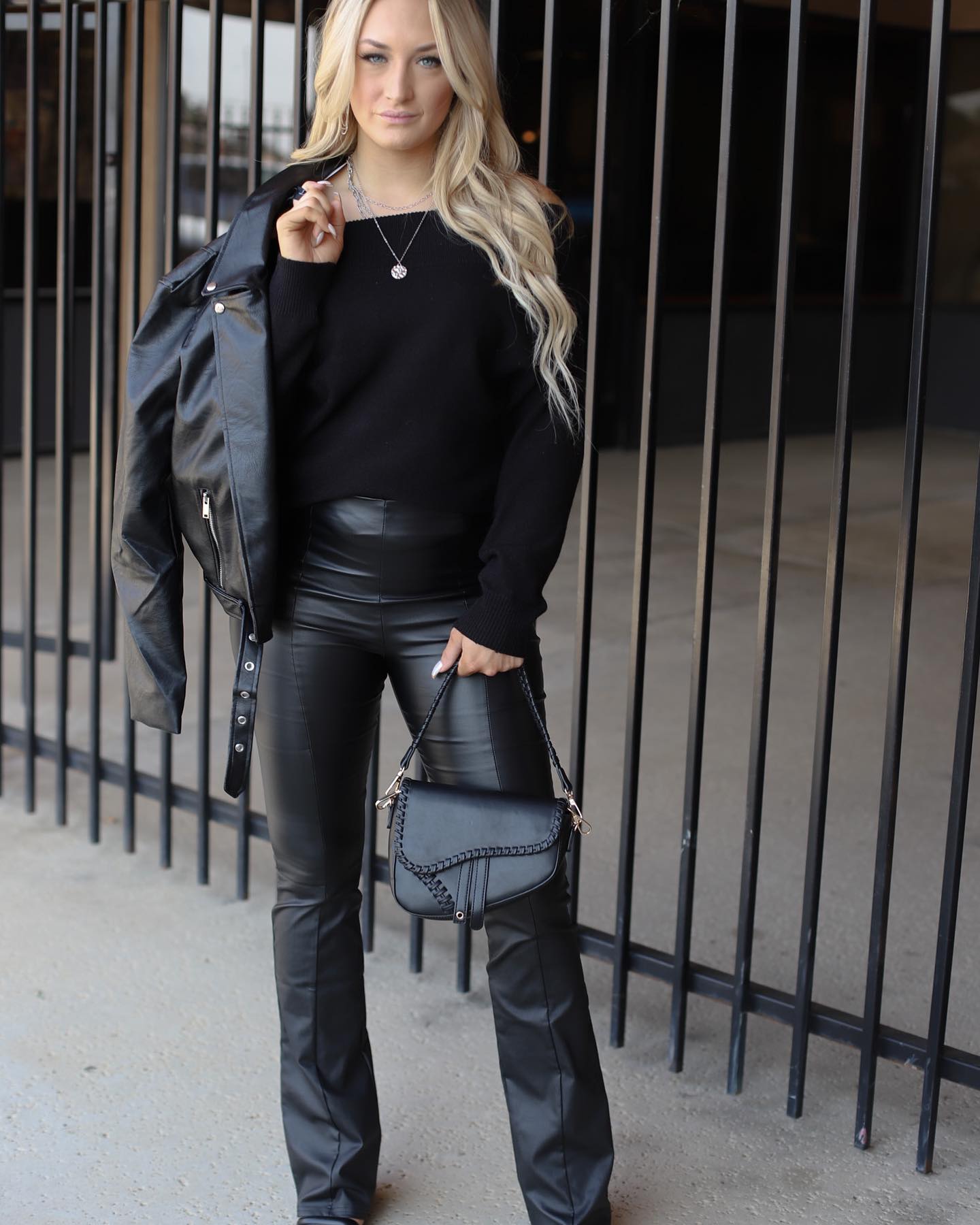 Edgy Black Leather Look For Fall Date Night