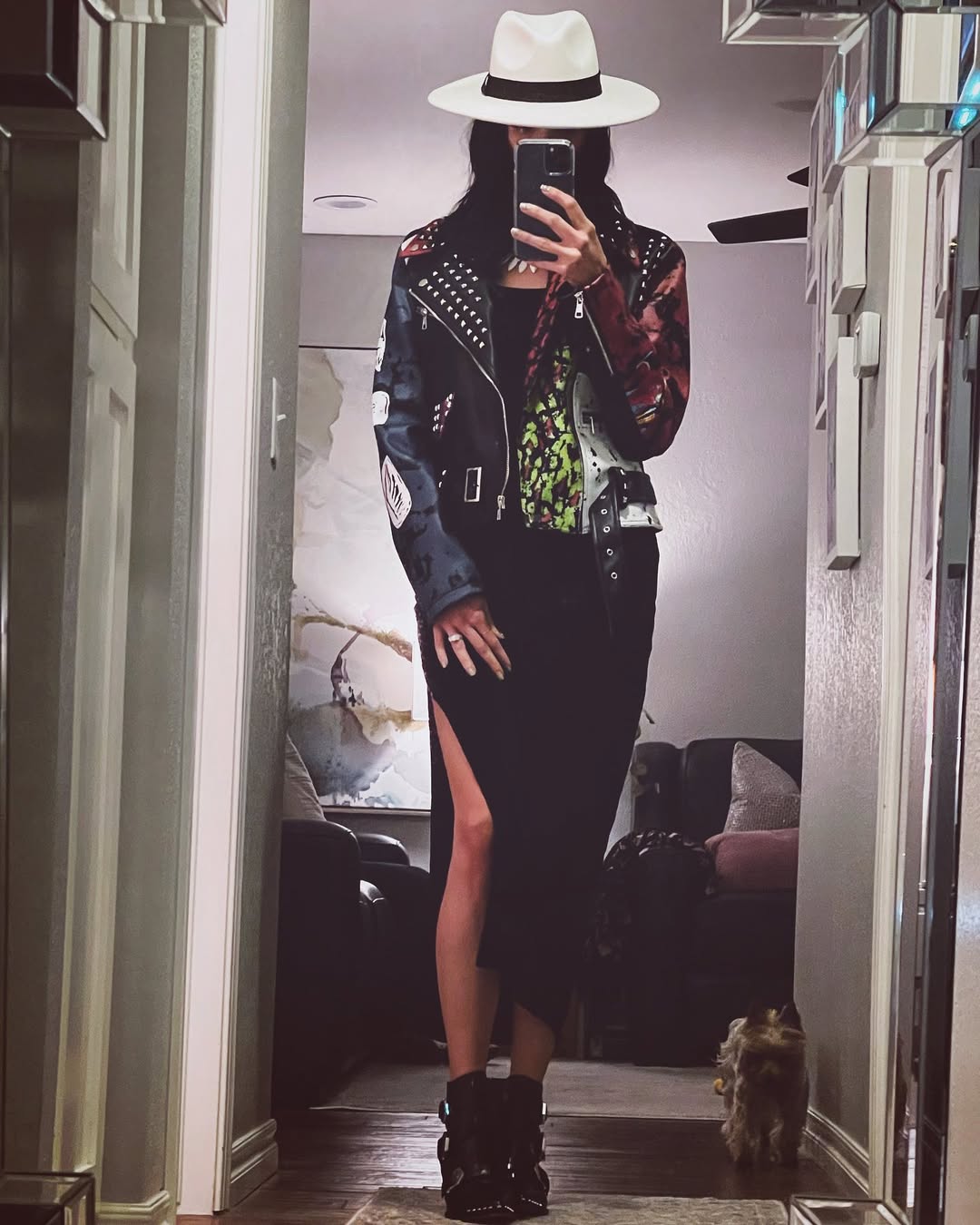 25 Concert Outfit Ideas You Need for 2026 16 Edgy Moto Jacket Maxi Dress Concert Glam