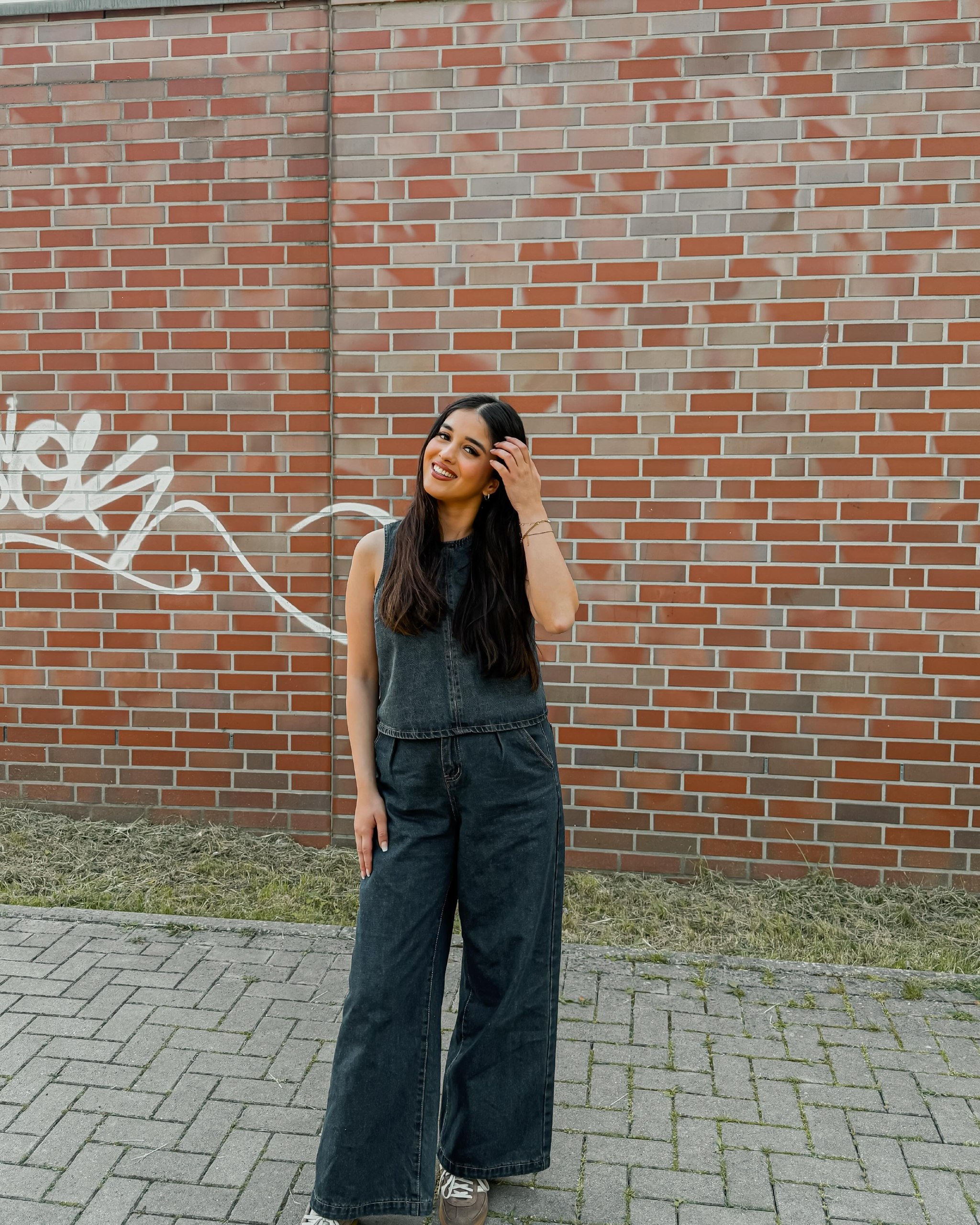 25 Denim on Denim Looks You Need for 2026 5 Effortless Dark Wash Denim Utility Jumpsuit Look