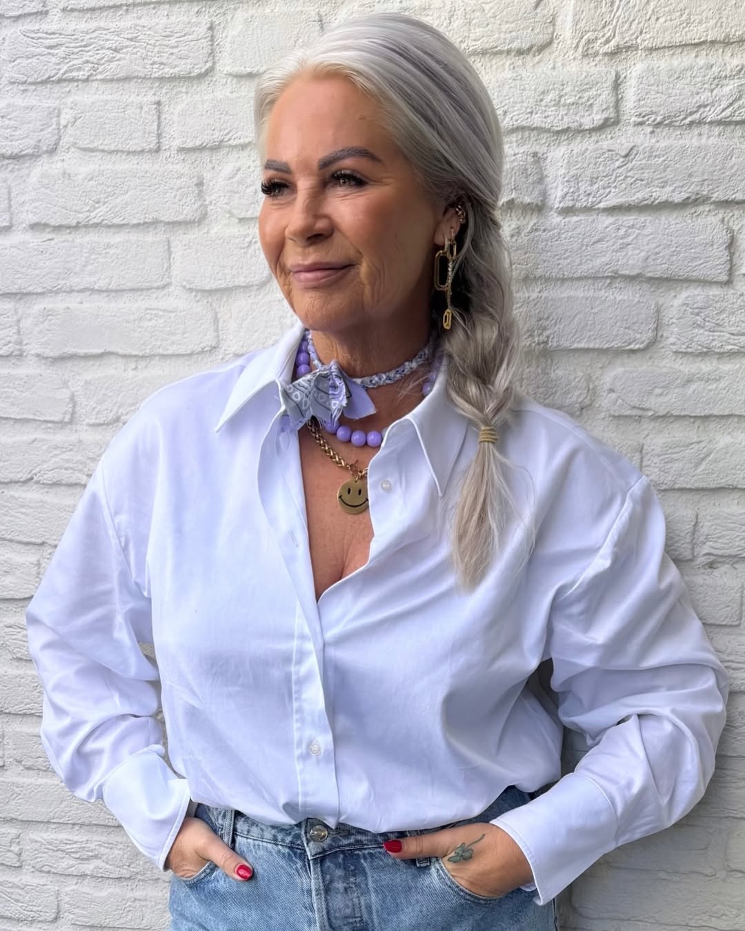 25 Stunning Hairstyles for Older Women in 2026 25 Elegant Side Braid On Long Silver Hair