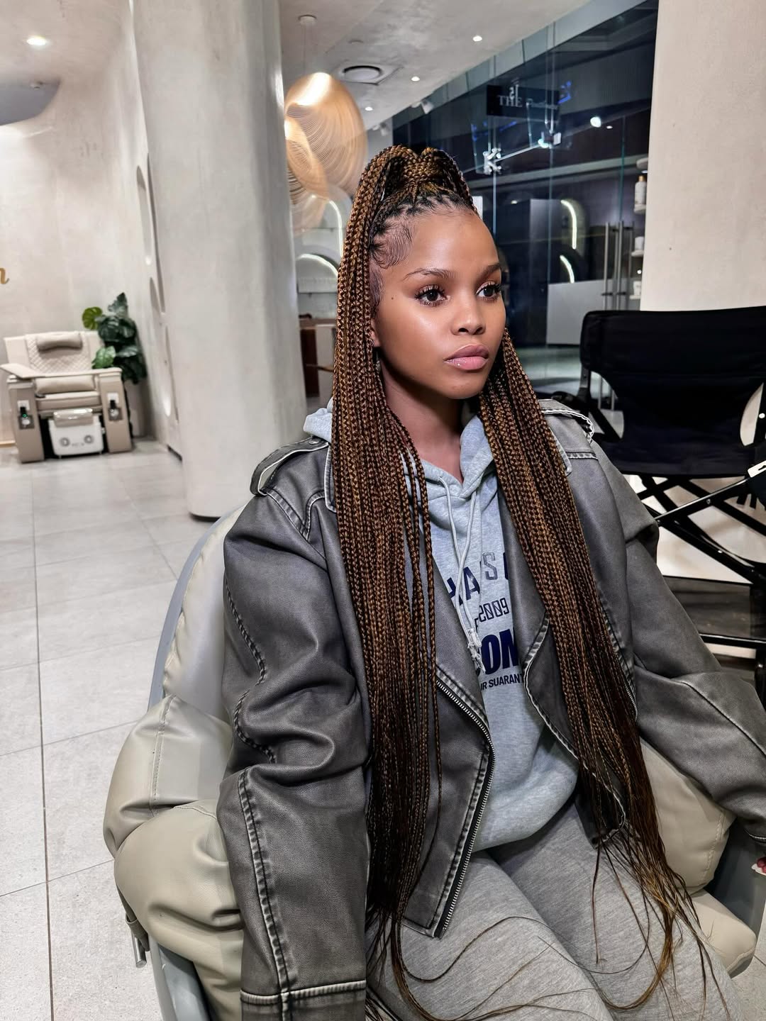 Extra Long Braids Half-Up High Ponytail