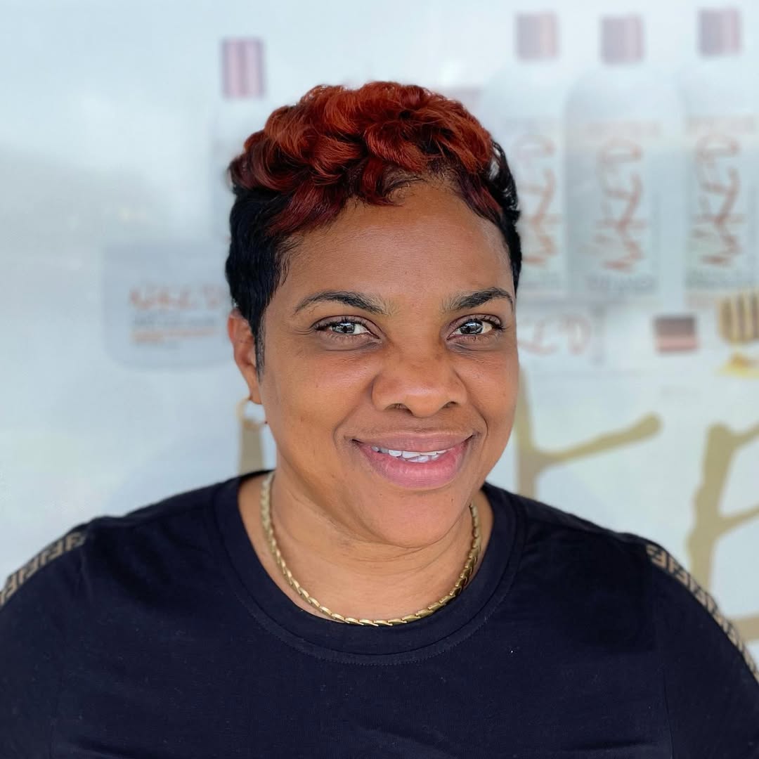 Fiery Auburn Tapered Pixie Textured Curls