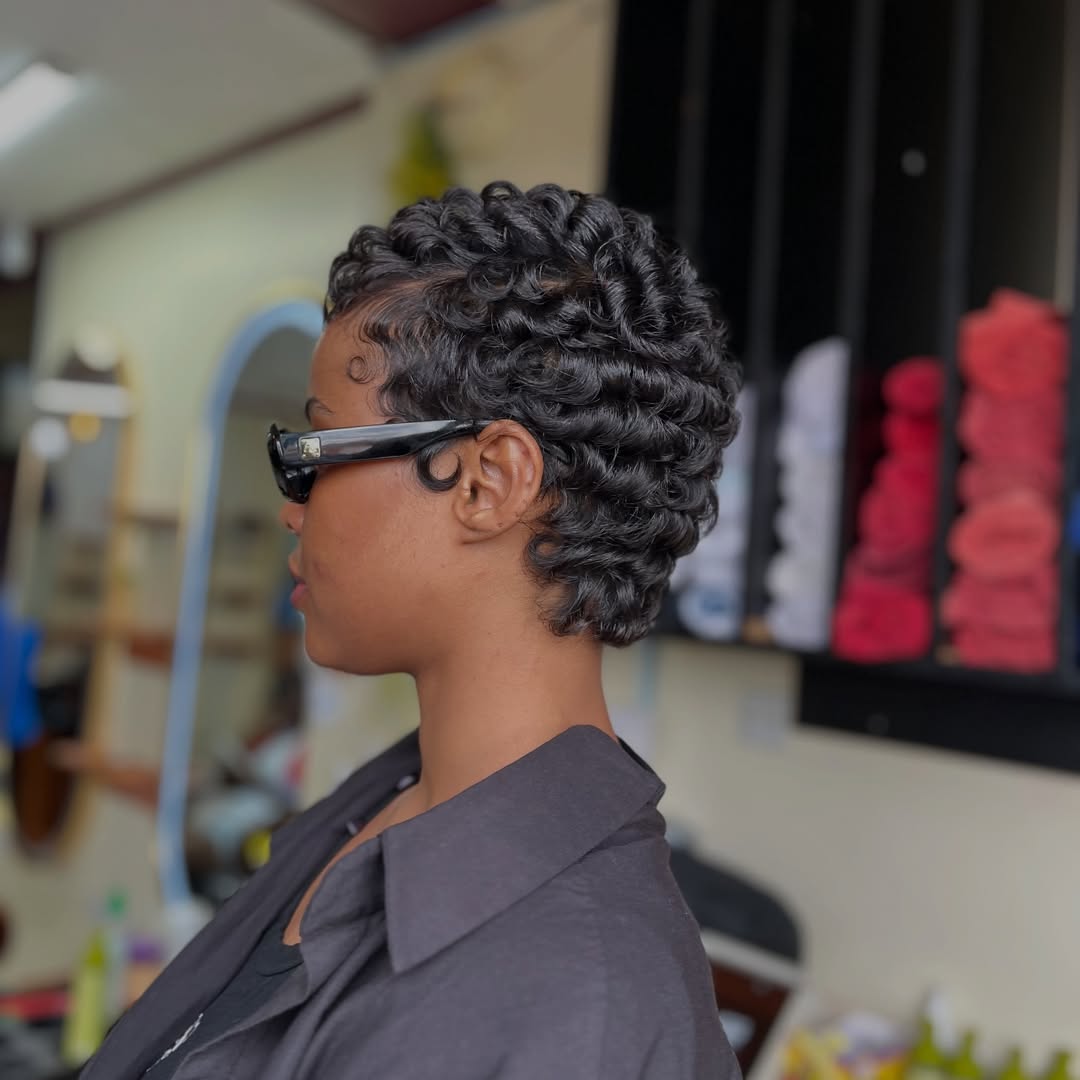 Flawless Finger Wave Pixie With Sleek Edges