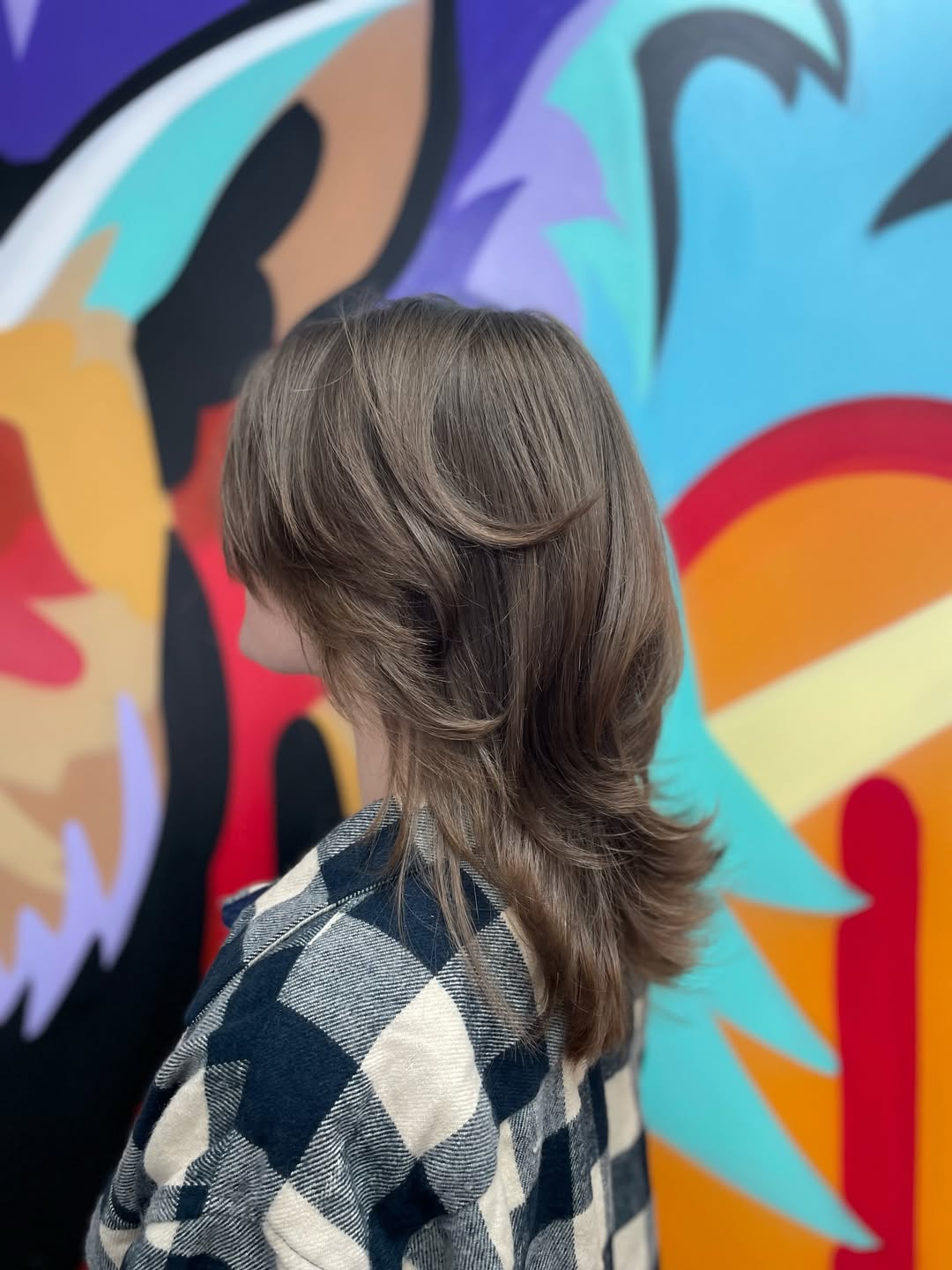 Fluffy Textured Wolf Cut With Full Bangs