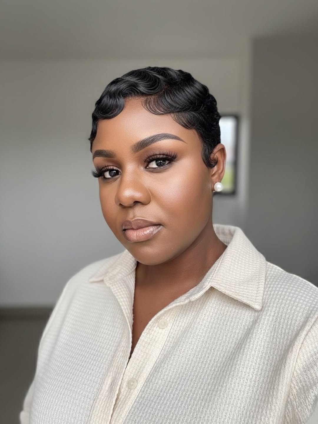 Glamorous Finger Waves Short Pixie Cut