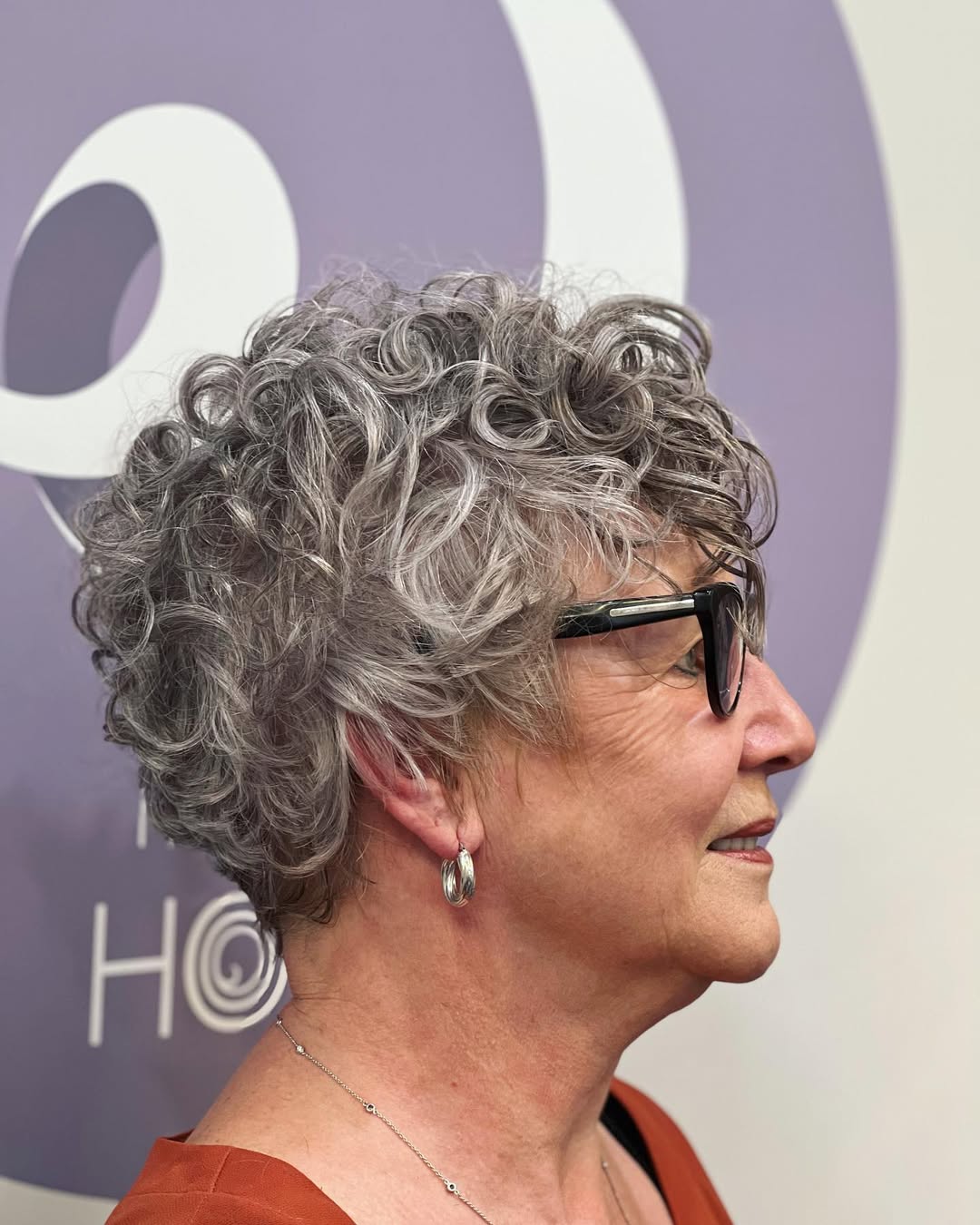 Gorgeous Gray Curly Pixie With Volume