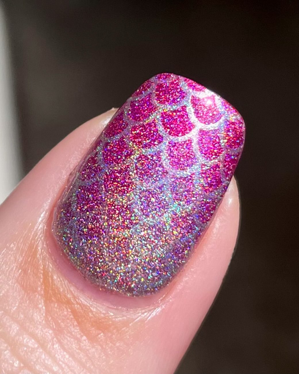 Holographic Magenta Mermaid Scales