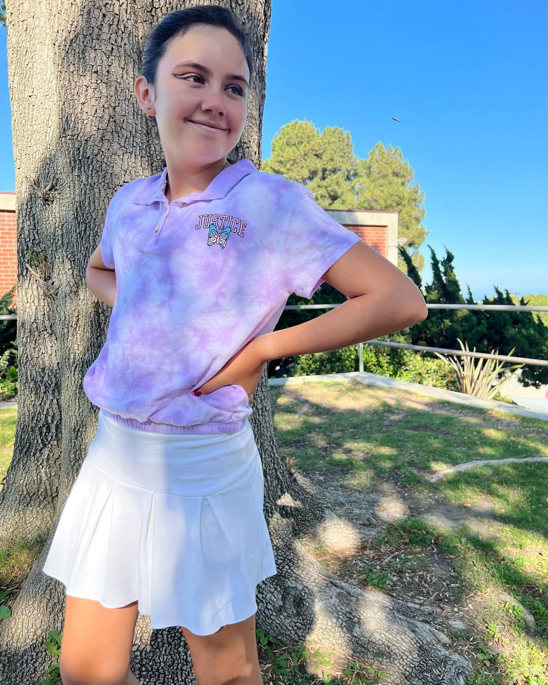 25 Back to School Outfits Middle School 2026 Trends 5 Lavender Tie-Dye Polo With Pleated Tennis Skirt