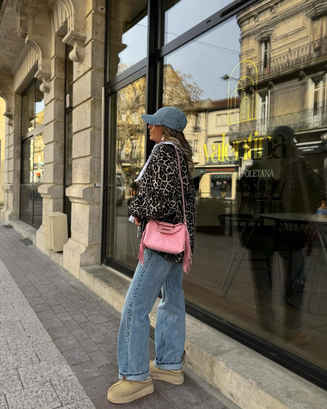 Leopard Print Jacket With Wide Leg Jeans