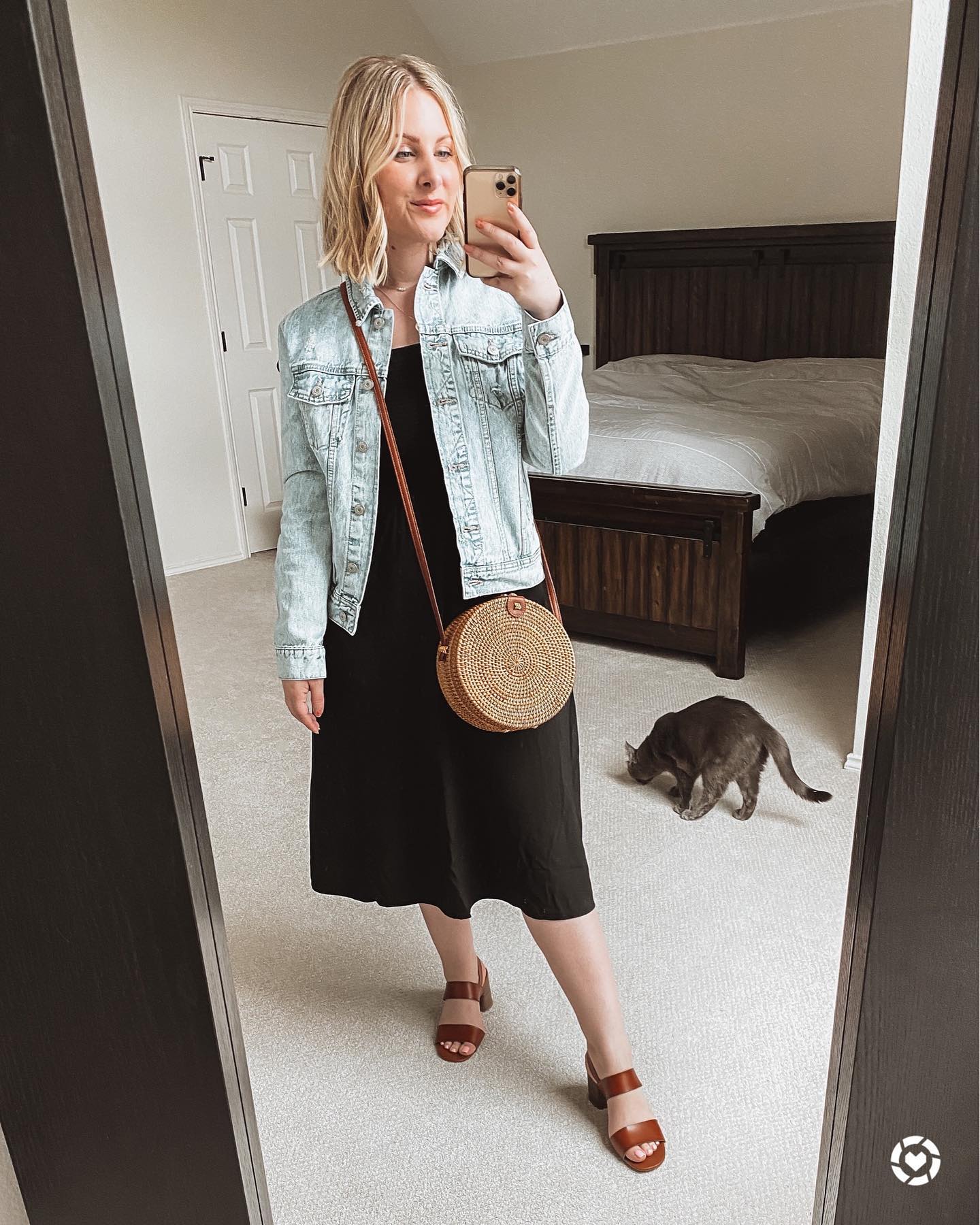 27 Jean Jacket Outfits You Need for 2026 22 Light Wash Denim Jacket With Midi Dress