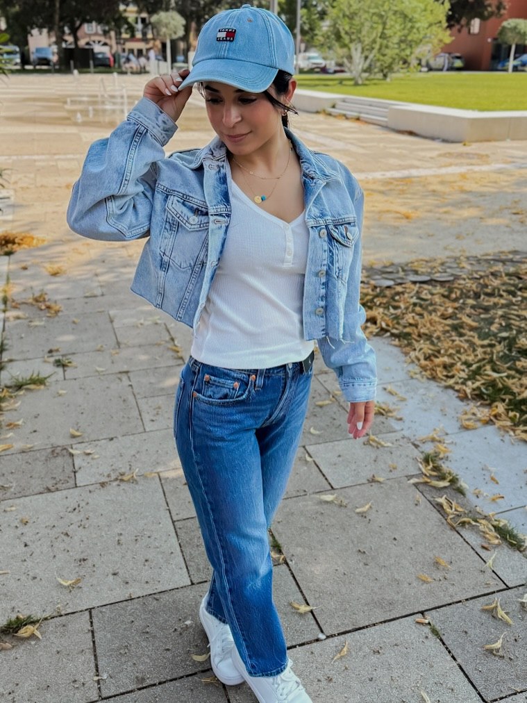 25 Denim on Denim Looks You Need for 2026 18 Light Wash Denim Jacket With Straight Leg Jeans