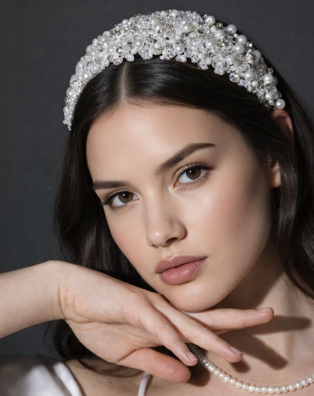 Luxurious Pearl Headband with Glamorous Waves