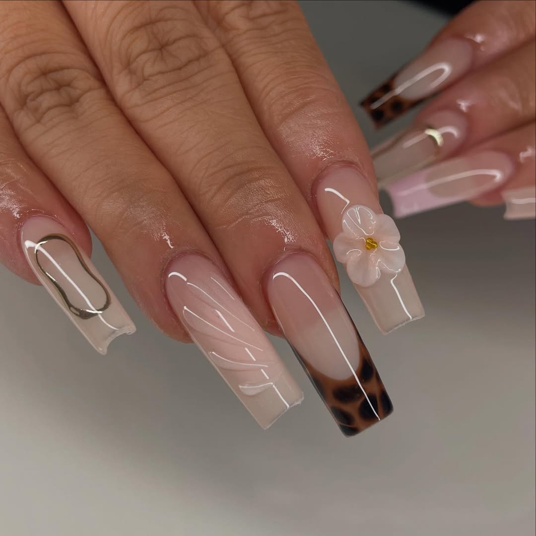 27 Tortoise Nail Trends You Need for 2026 18 Luxurious Tortoise Shell Accent Nails with 3D Florals