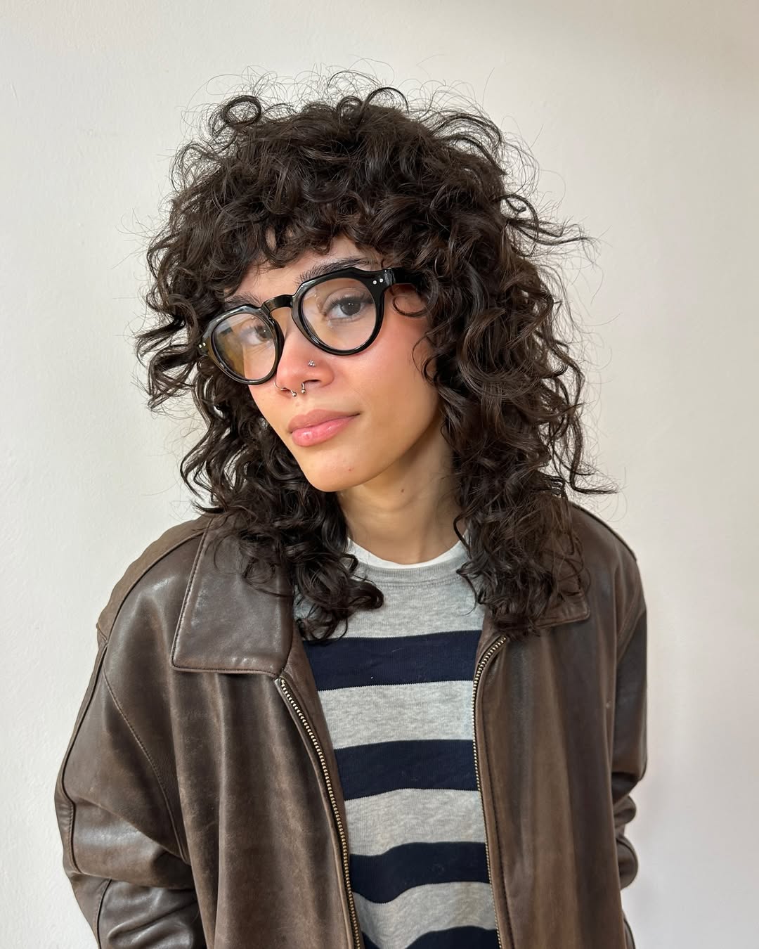 Modern Curly Shag With Bangs