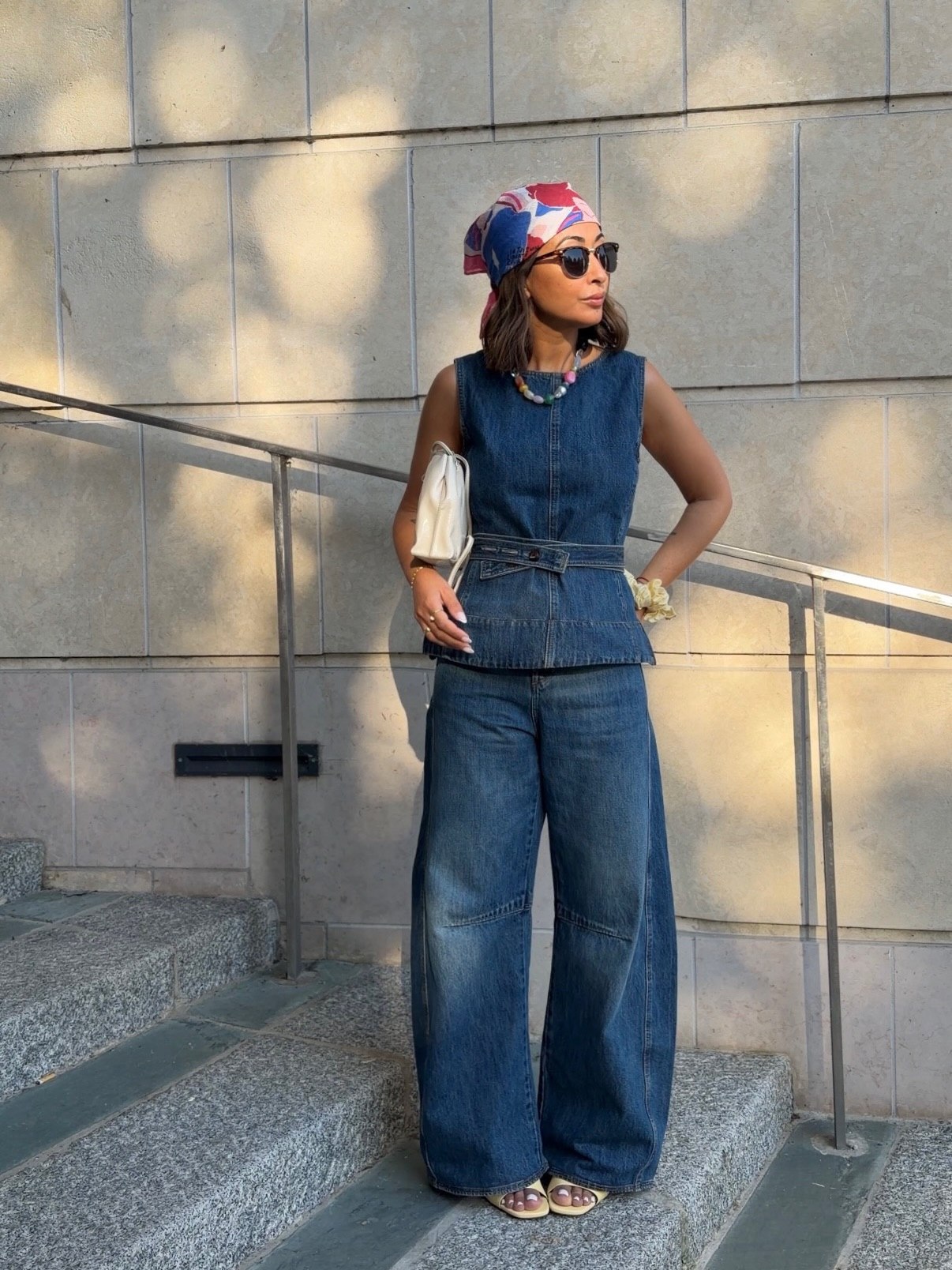 25 Denim on Denim Looks You Need for 2026 12 Monochromatic Denim Two-Piece Set Styling