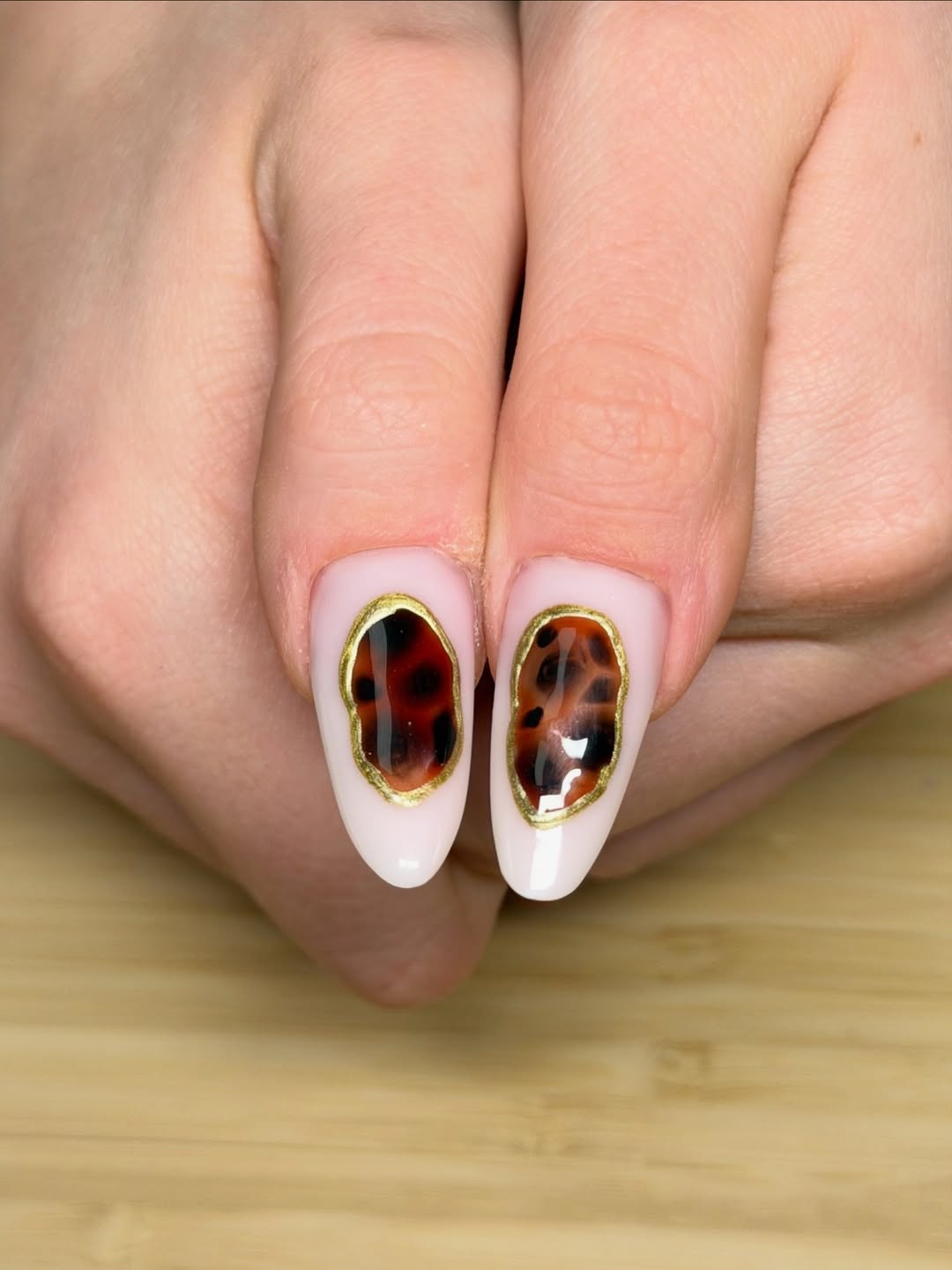 27 Tortoise Nail Trends You Need for 2026 26 Pink Almond Tortoise Shell Inlay Accent Nails