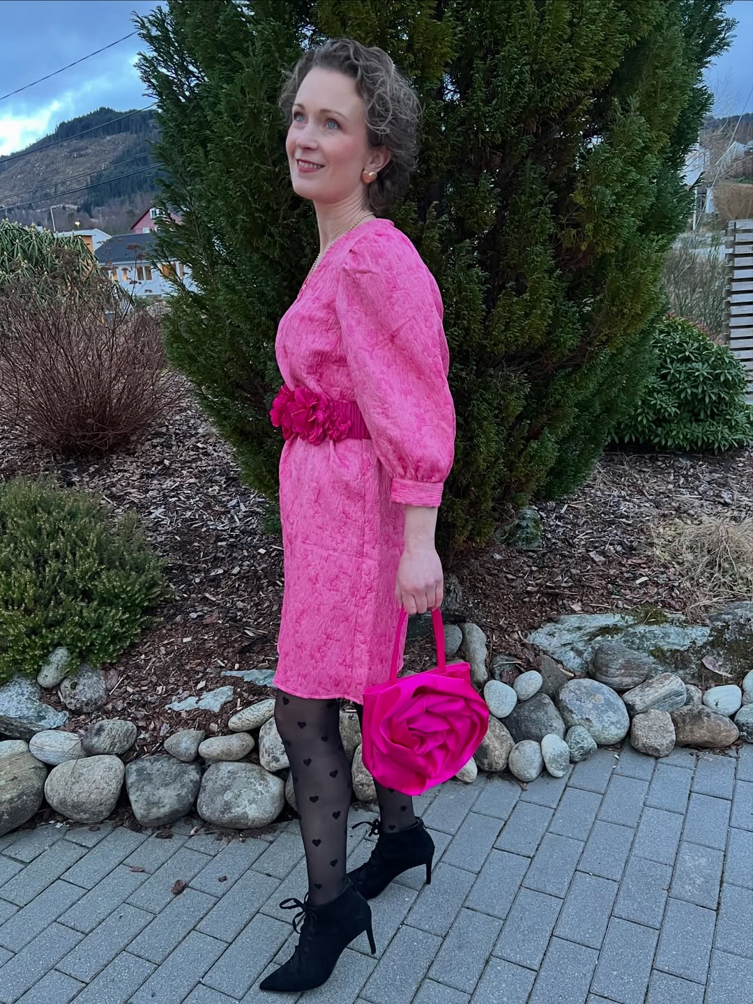 25 Dress with Tights Trends You Must See for 2026 21 Pink Textured Dress With Heart Print Tights
