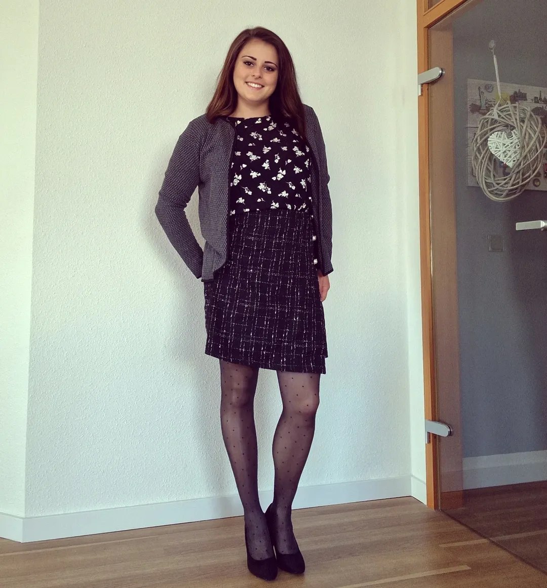 25 Dress with Tights Trends You Must See for 2026 25 Polka Dot Tights With A Textured Dress And Blazer