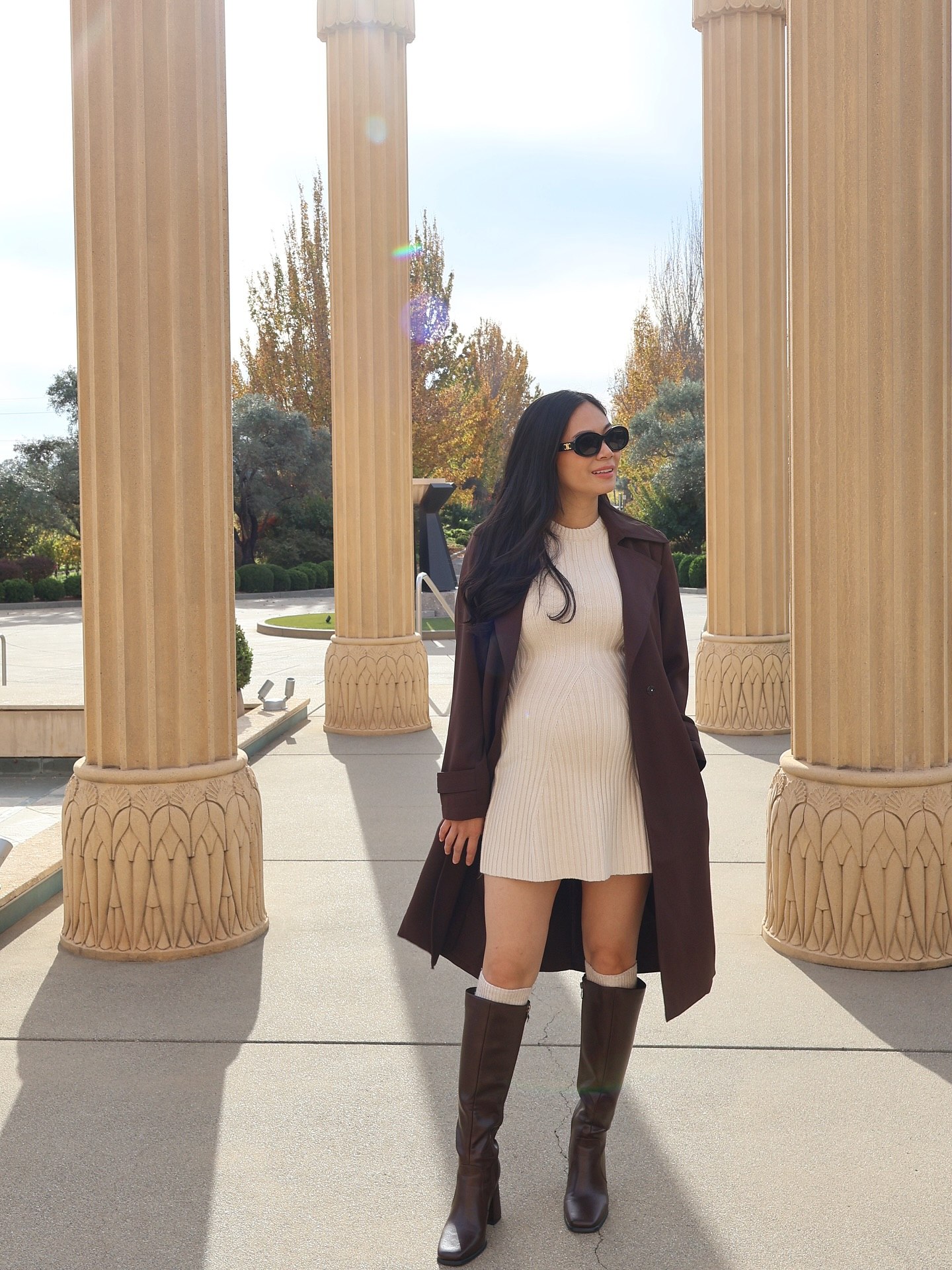 25 Fall Dress Outfits You Need For 2026 7 Ribbed Knit Mini Dress With Tall Boots