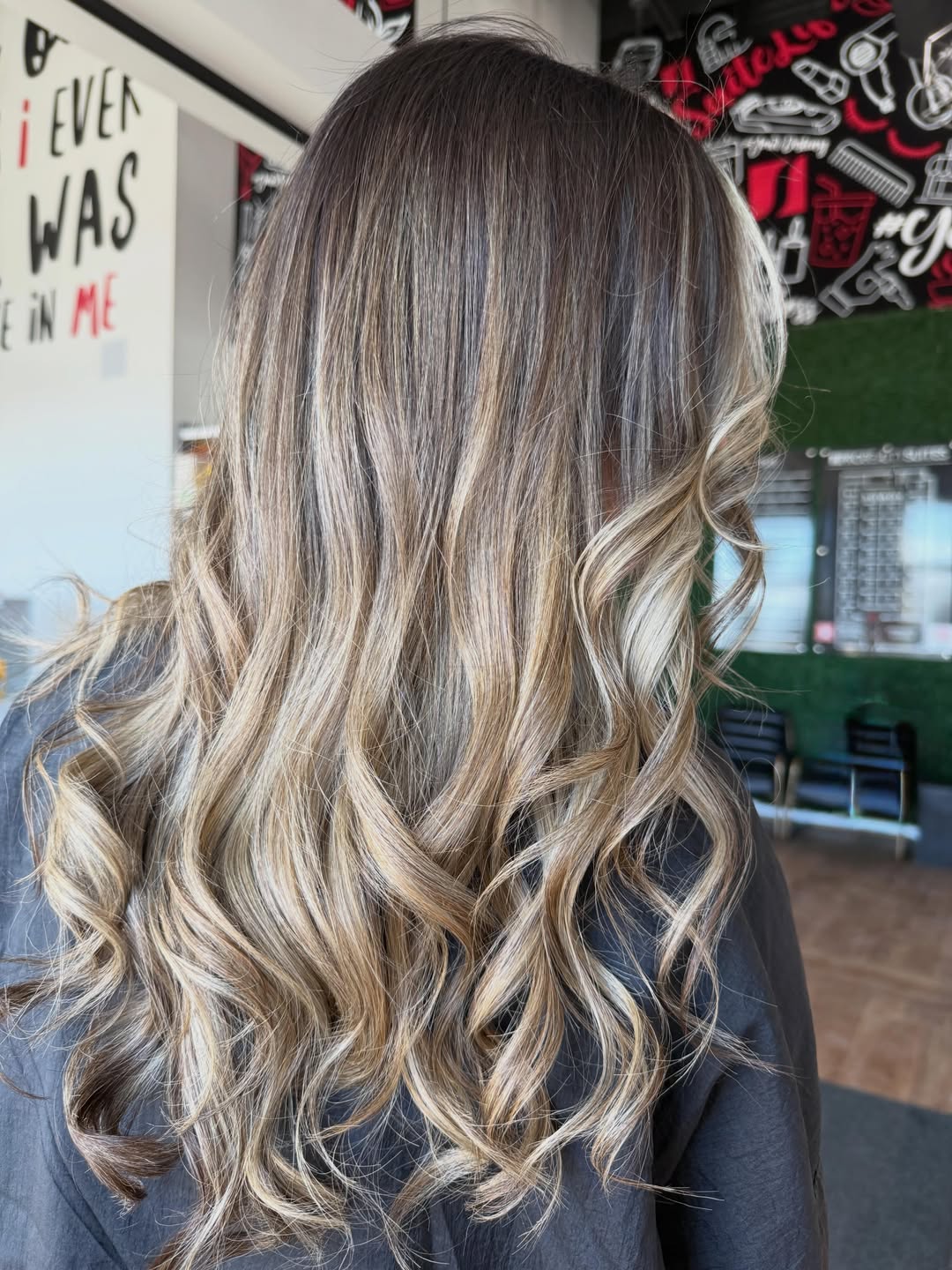 Rich Blonde And Caramel Waves With Shadow Root