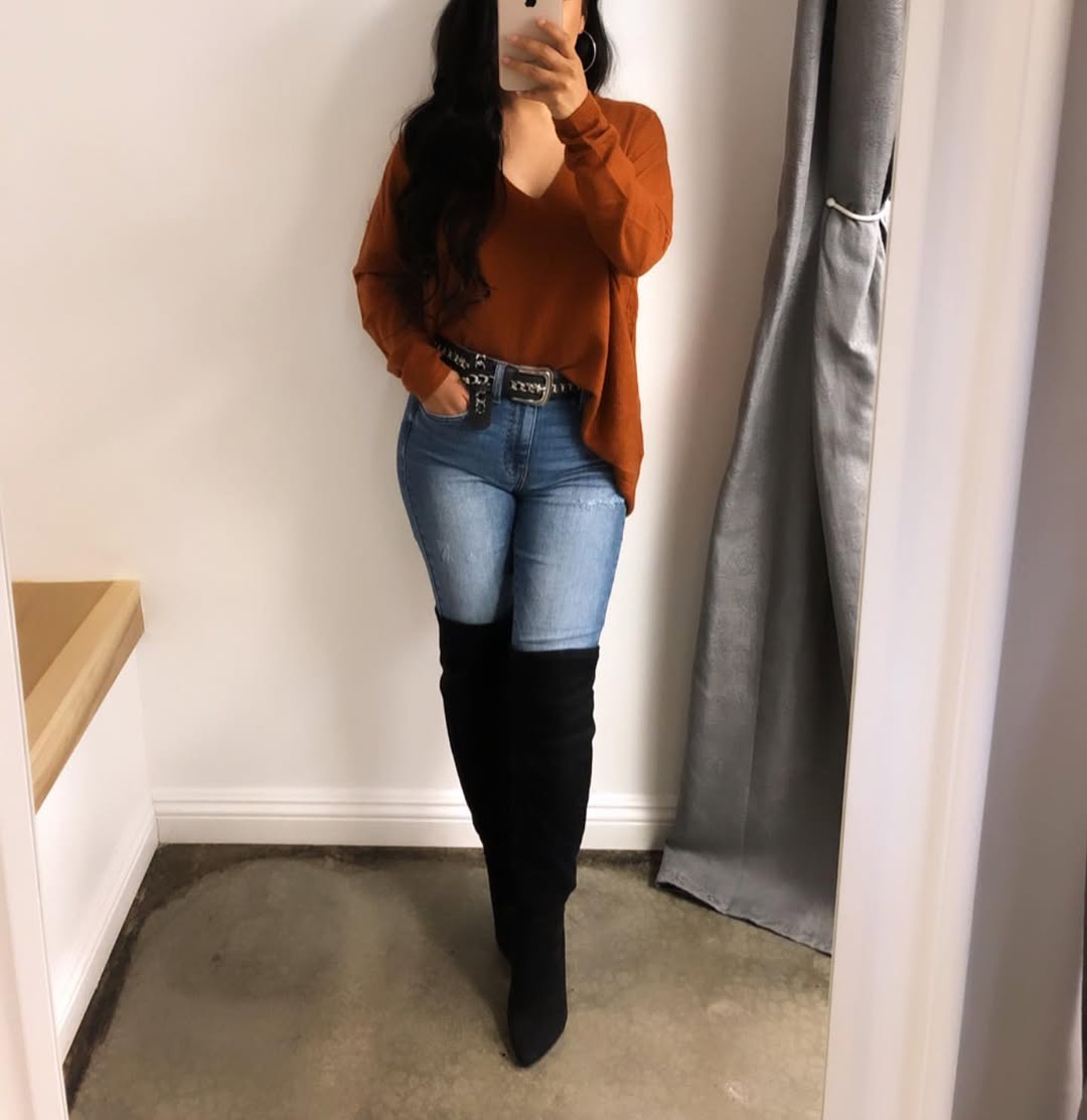 Rustic Chic Sweater and Boots Date Night Look