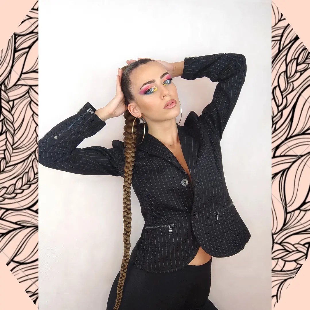 Sleek Braided Low Ponytail With Extra Length