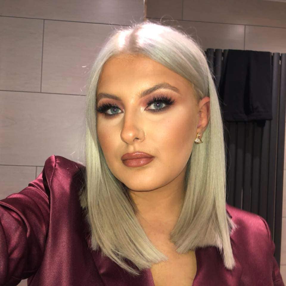 Sleek Platinum Blonde Lob With Middle Part