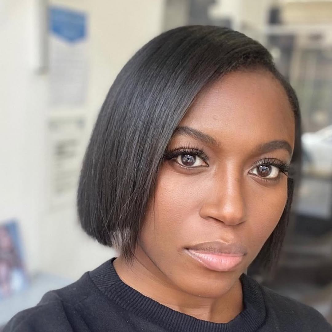 Sleek Side-Part Bob For Black Hair