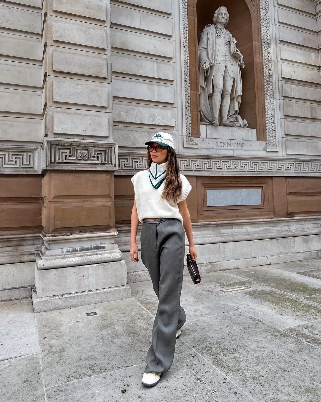 25 Fall Transition Outfits You Need for 2026 26 Sleeveless Knit Vest With Wide Leg Trousers
