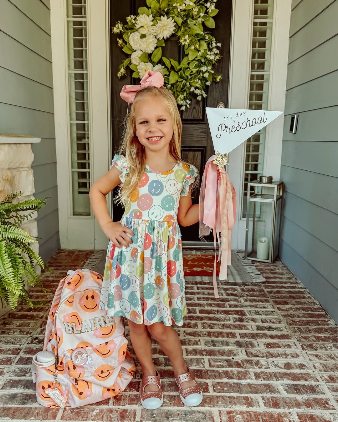 25 Epic School Outfit Ideas for 2026 You Need Now 17 Smiley Face Dress And Rose Gold Shoes School Outfit