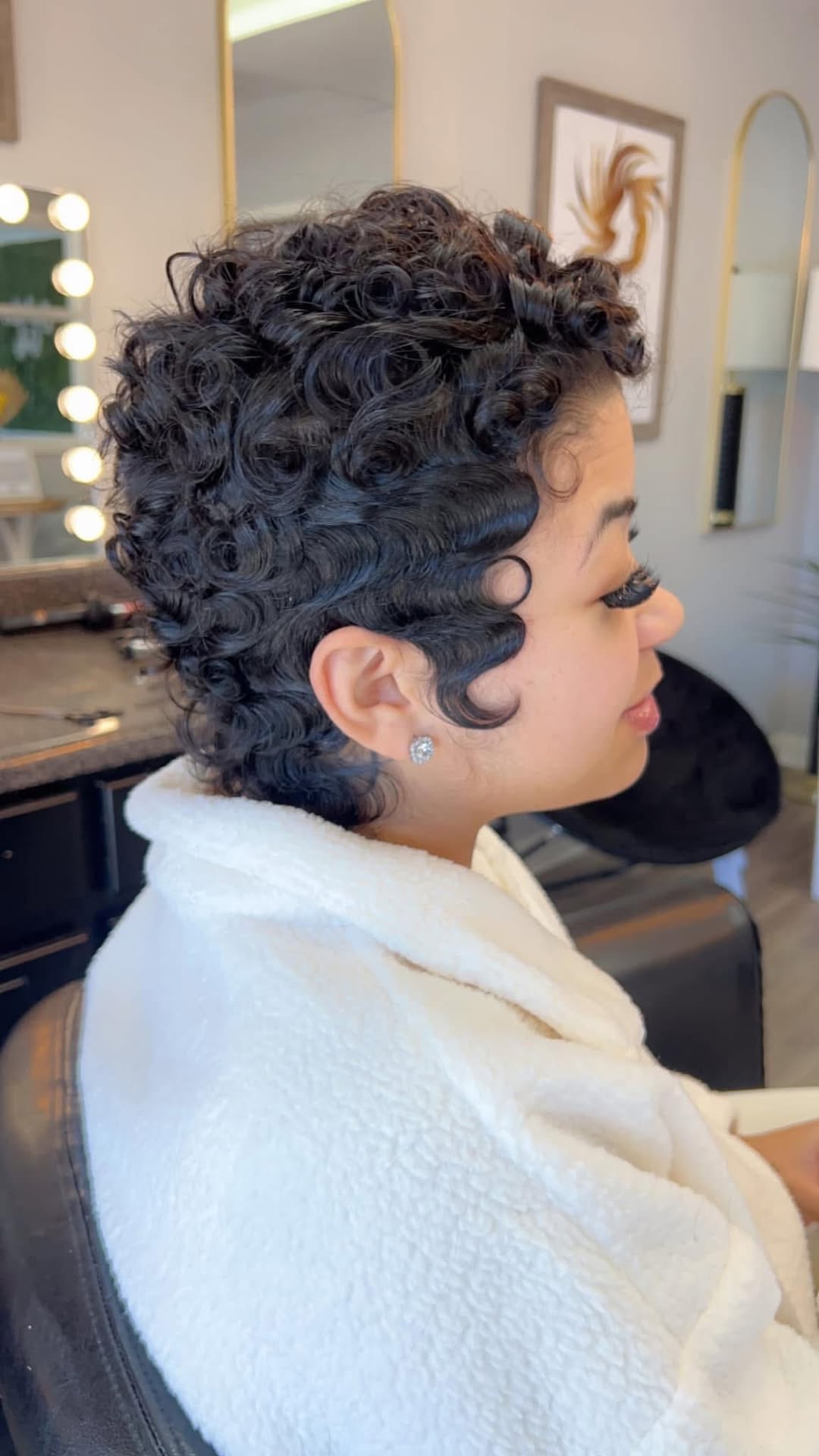 Sophisticated Finger Waves Pixie Cut