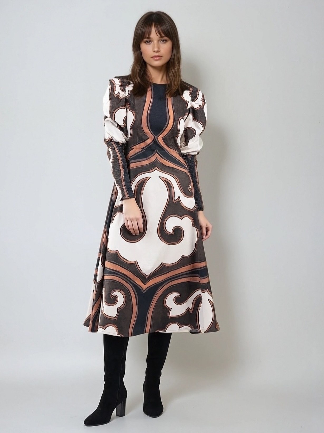 25 Fall Dress Outfits You Need For 2026 5 Statement Midi Dress With Knee-High Boots