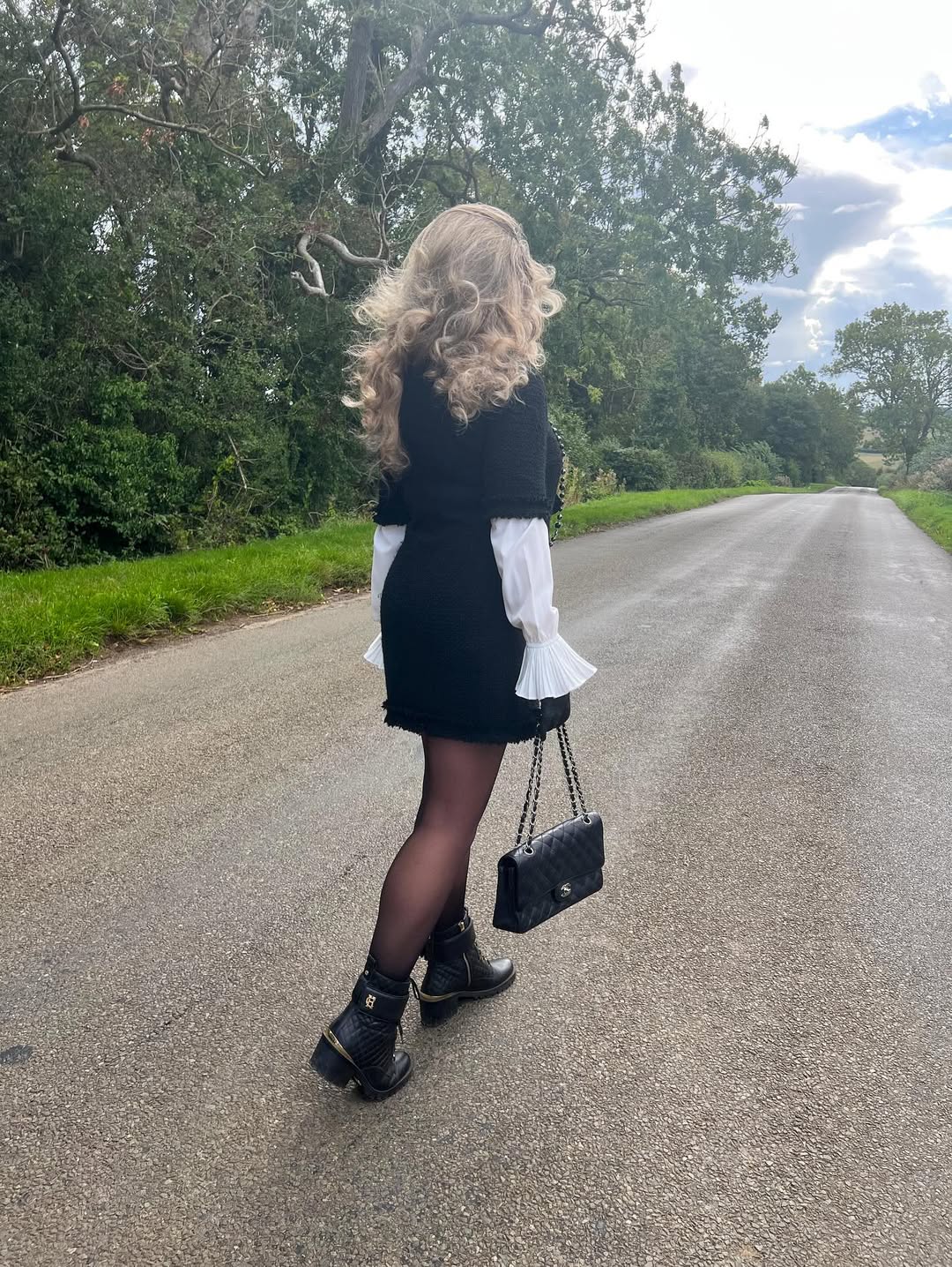 25 Dress with Tights Trends You Must See for 2026 24 Tweed Mini Dress With Flared Cuffs And Combat Boots