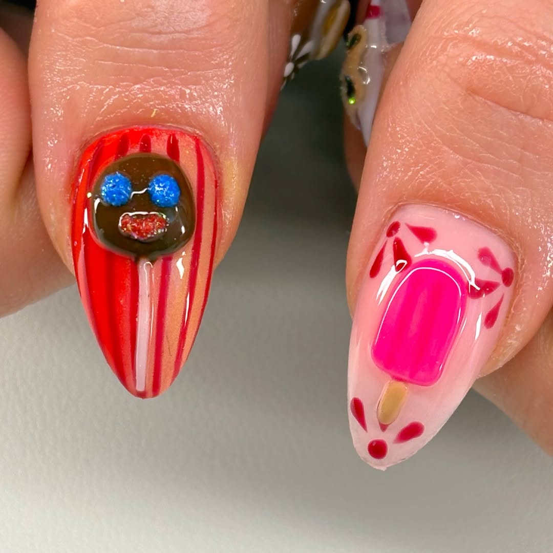 27 Stunning Mexican Nail Designs for 2026 18 Whimsical Mexican Ice Cream Sweet Treat Nails