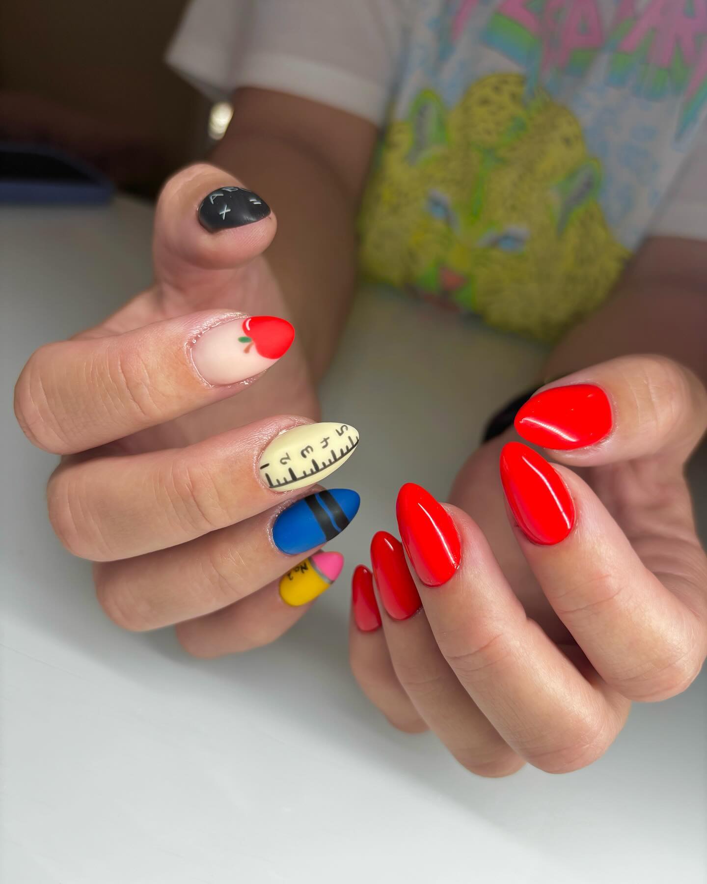 25 Back to School Nail Ideas for 2026 11 Back to School Crayon & Ruler Nail Art