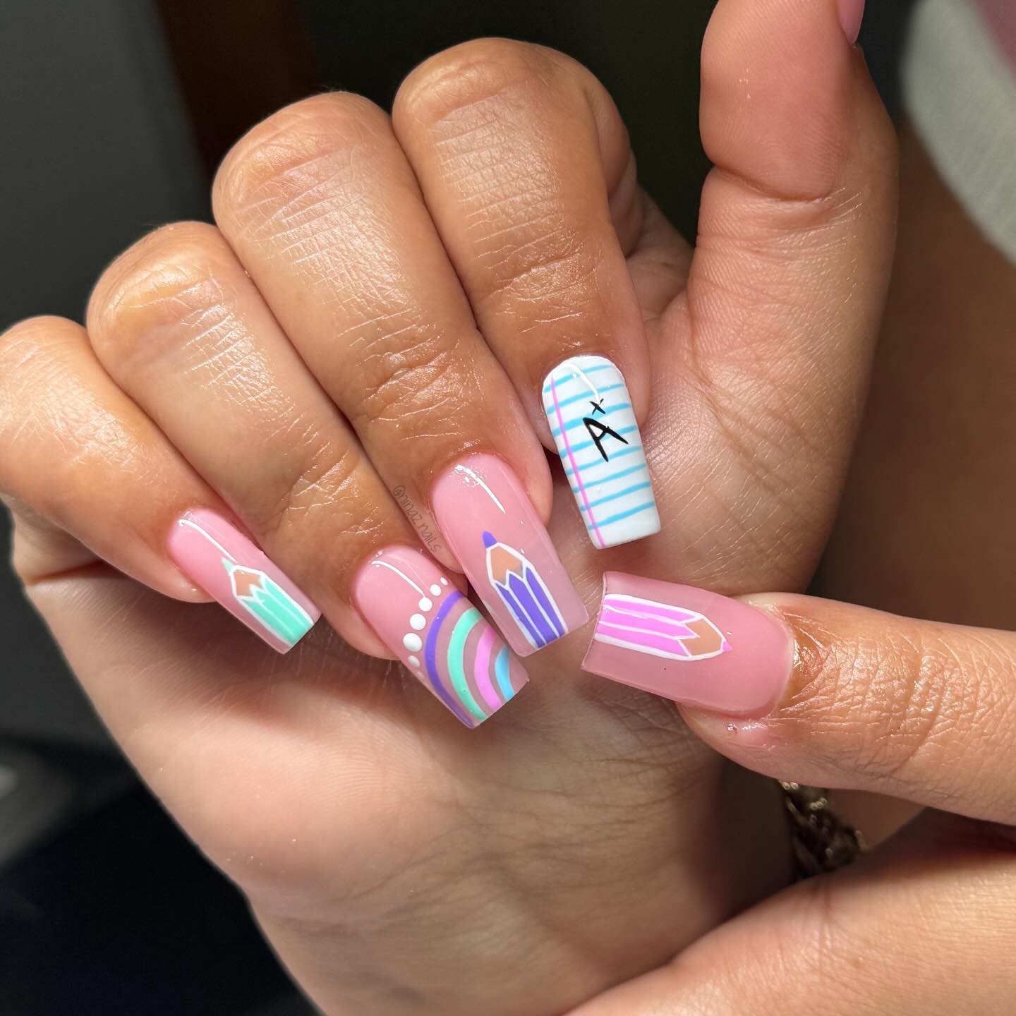 27 Back to School Nail Ideas for Teens 2026 15 Back To School Pencil And Notebook Nails